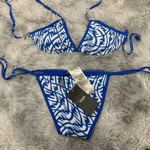 Fendi Ff-vertigo Triangle Bikini Set in Blue